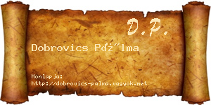 Dobrovics Pálma névjegykártya